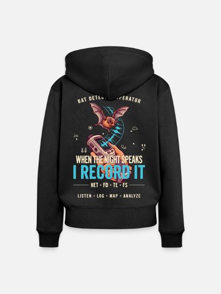 Nachtstimmen Fledermaus Aufnahme - Frauen Premium Bio Zip Hoodie - Schwarz