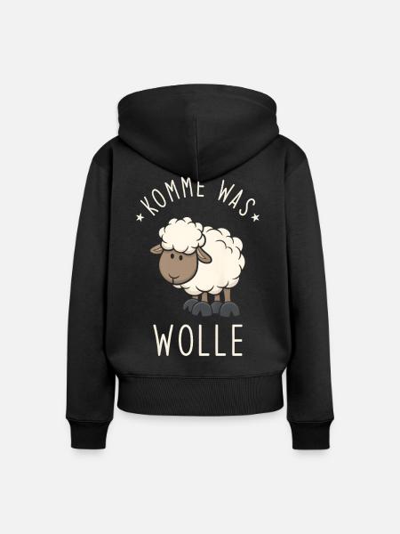 Komme was Wolle - Frauen Premium Bio Zip Hoodie - Schwarz