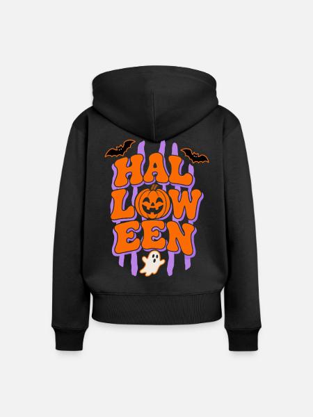 Halloween Grusel Saison  - Frauen Premium Bio Zip Hoodie - Schwarz