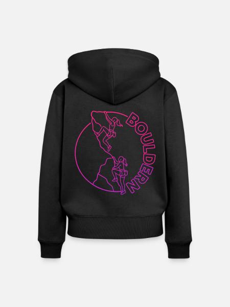 Boulder Frauen Klettern Bouldern - Frauen Premium Bio Zip Hoodie - Schwarz
