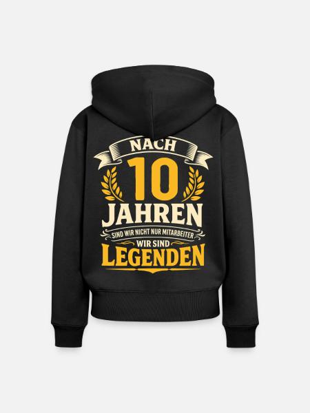 10 Jähriges Firmenjubiläum Dienstjubiläum Arbeit - Frauen Premium Bio Zip Hoodie - Schwarz