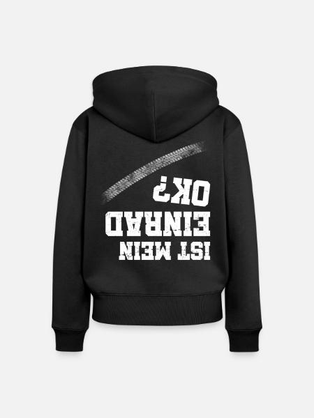 Ist mein Einrad Ok? - Frauen Premium Bio Zip Hoodie - Schwarz
