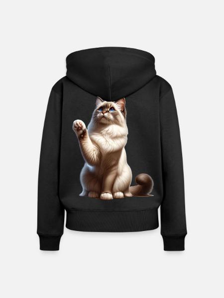 Birma Katze Birman Cat - Frauen Premium Bio Zip Hoodie - Schwarz