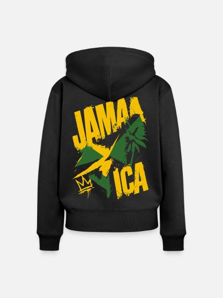 Jamaika - Frauen Premium Bio Zip Hoodie - Schwarz