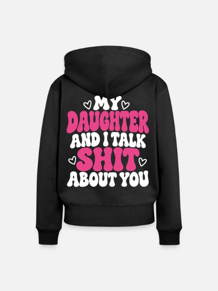 Mama Tochter Humor Geschenkidee - Frauen Premium Bio Zip Hoodie - Schwarz