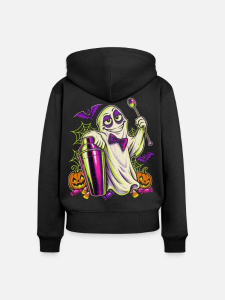 Halloween Geist Barkeeper für Nachtschicht Barteam - Frauen Premium Bio Zip Hoodie - Schwarz