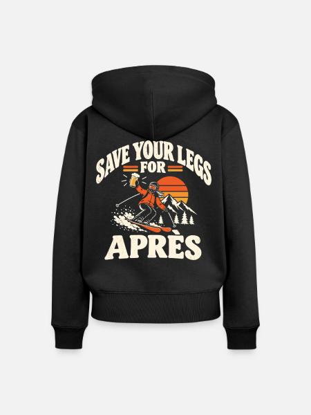 Après Ski Bier Winterspaß Snowboarden - Frauen Premium Bio Zip Hoodie - Schwarz