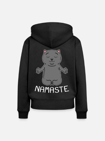 Katze Britische Kurzhaar Yoga - Frauen Premium Bio Zip Hoodie - Schwarz