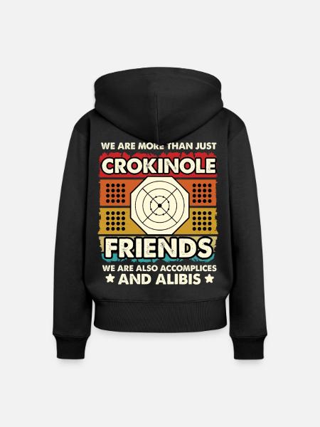 Crokinole Freunde – Komplizen und Alibis - Frauen Premium Bio Zip Hoodie - Schwarz