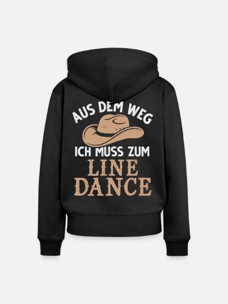 Line Dance Country Linedance Tanzen Cowboyhut - Frauen Premium Bio Zip Hoodie - Schwarz