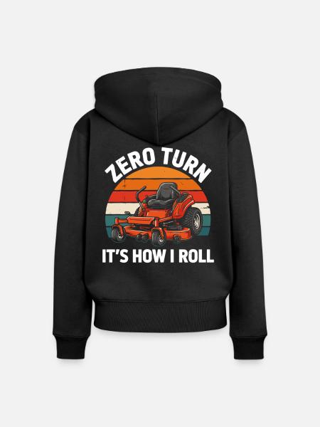 Zero Turn Mäher Für Landschaftsgärtner - Frauen Premium Bio Zip Hoodie - Schwarz