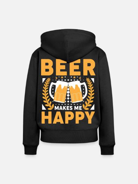 Bierfreude: Zwei Gläser stoßen - Frauen Premium Bio Zip Hoodie - Schwarz