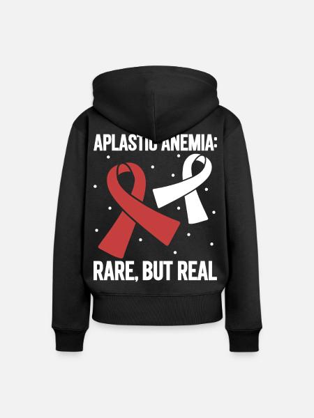 Aplastische Anämie - Selten aber echt - Frauen Premium Bio Zip Hoodie - Schwarz
