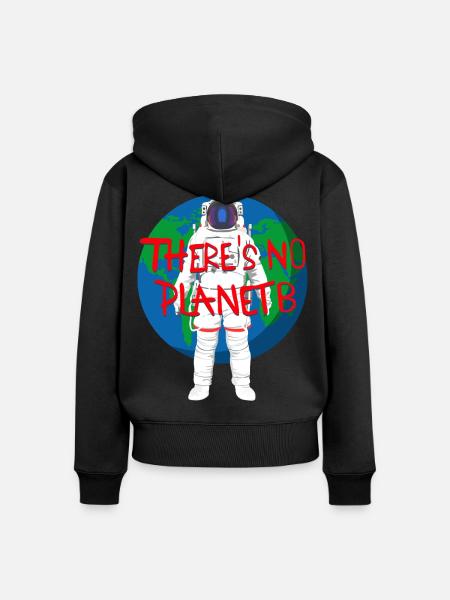 Astronaut: Kein Planet B - Frauen Premium Bio Zip Hoodie - Schwarz