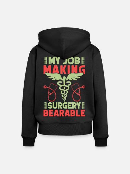 Anesthesiologist Surgery Bearable Anesthesia - Frauen Premium Bio Zip Hoodie - Schwarz