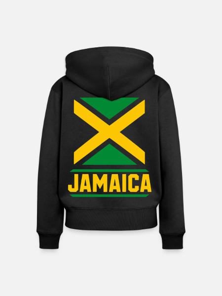 Jamaica - Frauen Premium Bio Zip Hoodie - Schwarz