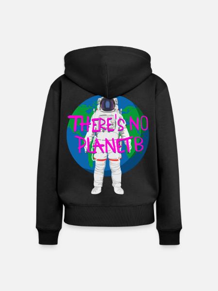 Kein Planet B Astronaut Botschaft - Frauen Premium Bio Zip Hoodie - Schwarz