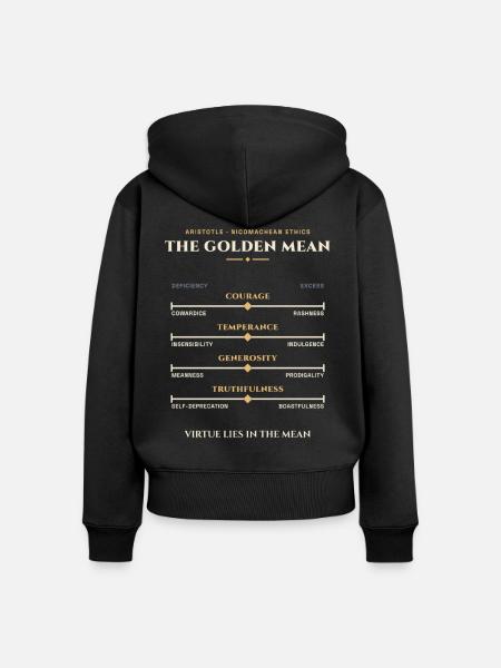 Goldener Mittelweg: Tugendkompass - Frauen Premium Bio Zip Hoodie - Schwarz