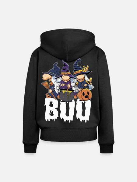 Halloween Partnerlook Halloweenparty Partneroutfit - Frauen Premium Bio Zip Hoodie - Schwarz