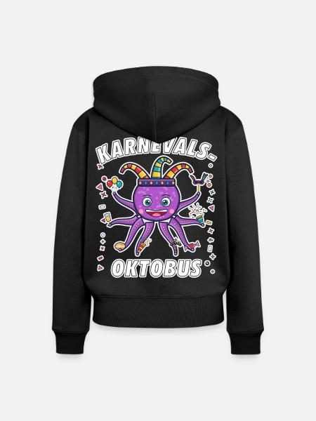 KARNEVAL ACHT ARME NULL HEMMUNGEN - Frauen Premium Bio Zip Hoodie - Schwarz