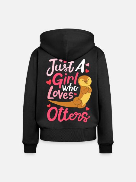 Otter Spruch - Frauen Premium Bio Zip Hoodie - Schwarz