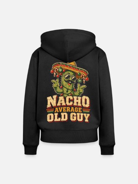 Nacho Average Old Guy - Frauen Premium Bio Zip Hoodie - Schwarz