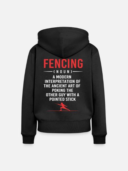 Fechten - Frauen Premium Bio Zip Hoodie - Schwarz