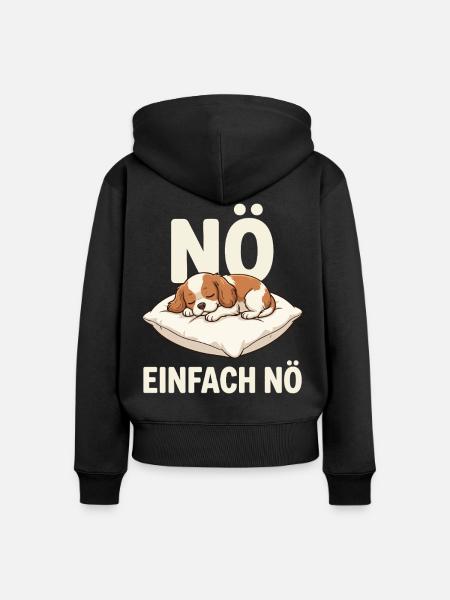 NÖ Einfach NÖ Hundenschlaf - Frauen Premium Bio Zip Hoodie - Schwarz