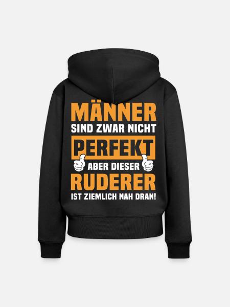 Lustige Ruderer Sprüche - Frauen Premium Bio Zip Hoodie - Schwarz