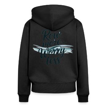 Kanu Zubehör Kanu Fahren Ruder Motiv Paddel - Frauen Premium Bio Zip Hoodie - Schwarz - Hinten - Julia (174cm)