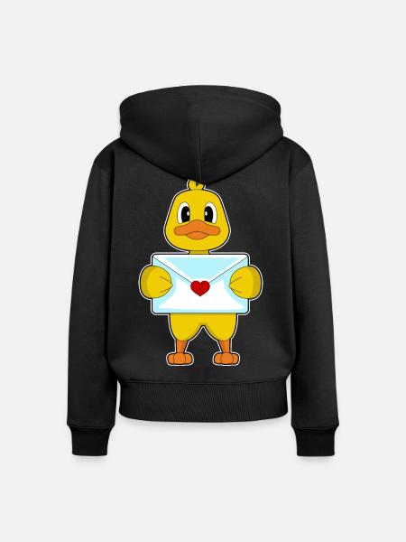 Ente Liebesbrief - Frauen Premium Bio Zip Hoodie - Schwarz