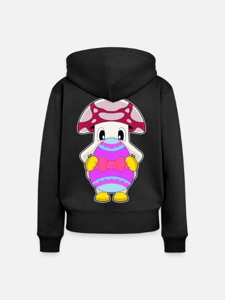 Pilz Ostern Osterei - Frauen Premium Bio Zip Hoodie - Schwarz