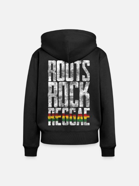 Roots Rock Reggae Flag - Frauen Premium Bio Zip Hoodie - Schwarz