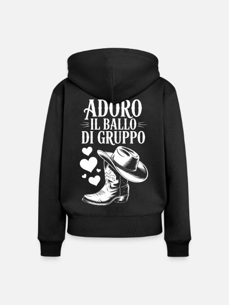 Western Hearts Gruppentanz - Frauen Premium Bio Zip Hoodie - Schwarz