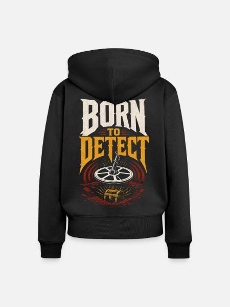 Metalldetektor Schatzsuche - Frauen Premium Bio Zip Hoodie - Schwarz