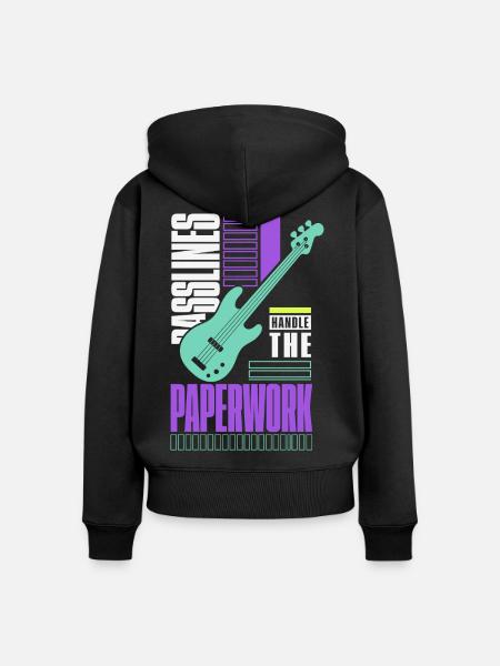 E-Bass – Basslines Handle the Paperwork - Frauen Premium Bio Zip Hoodie - Schwarz