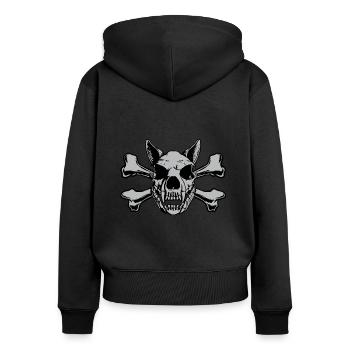 Dog Skull Hundemotiv IGP Mondioring Hundesport - Frauen Premium Bio Zip Hoodie - Schwarz - Hinten - Julia (174cm)