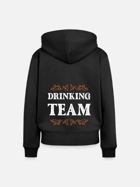 Drinking Crew - Frauen Premium Bio Zip Hoodie - Schwarz