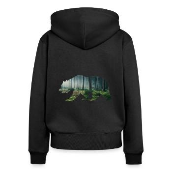 Bear Grizzly Bears Teddy Bear Forest Moonlight - Women's Premium Organic Zip Hoodie - black - Back - Julia (174cm)