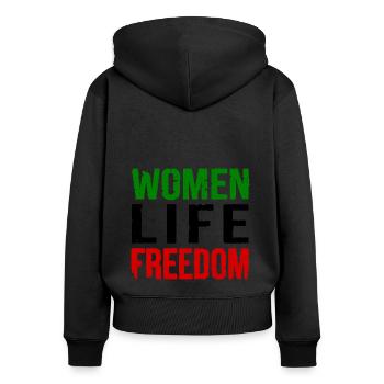 Women life freedom - Sweat à capuche zippé Premium bio Femme - noir - Dos - Julia (174cm)