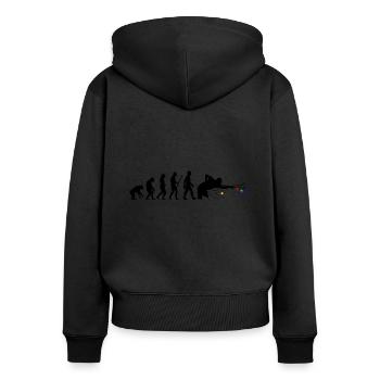 snooker - Women's Premium Organic Zip Hoodie - black - Back - Julia (174cm)