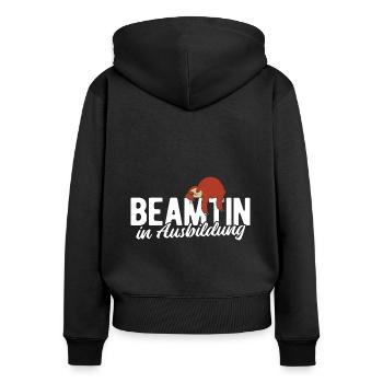 Officiel officiel officiel - Sweat à capuche zippé Premium bio Femme - noir - Dos - Julia (174cm)