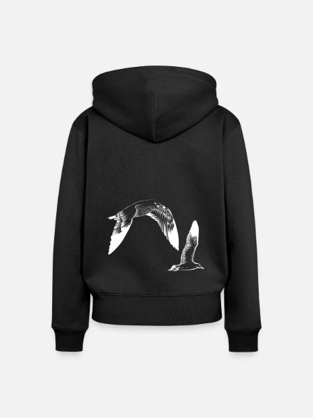 nautic seagulls - Frauen Premium Bio Zip Hoodie - Schwarz