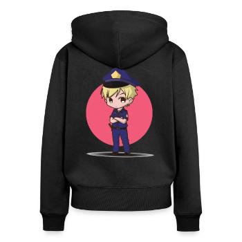 Little policeman - Women's Premium Organic Zip Hoodie - black - Back - Julia (174cm)