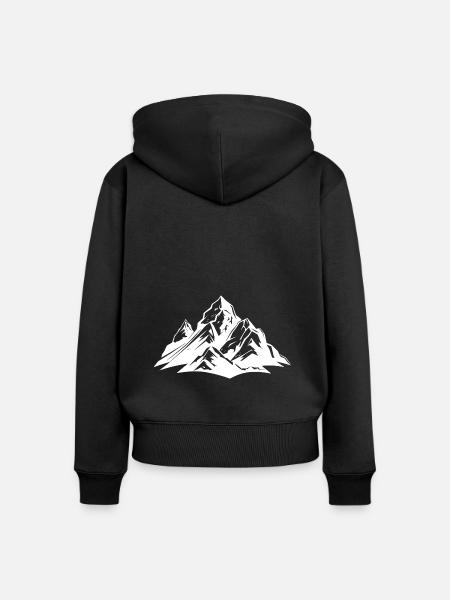 Berge Symbol - Frauen Premium Bio Zip Hoodie - Schwarz
