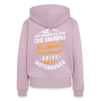 Cool Grandpas Drive Motorhomes - Frauen Premium Bio Zip Hoodie - Altrosa - Hinten - Julia (174cm)