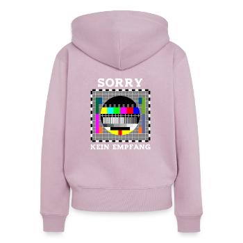 Sorry kein Empfang Sarkasmus Arbeit Beruf - Frauen Premium Bio Zip Hoodie - Altrosa - Hinten - Julia (174cm)