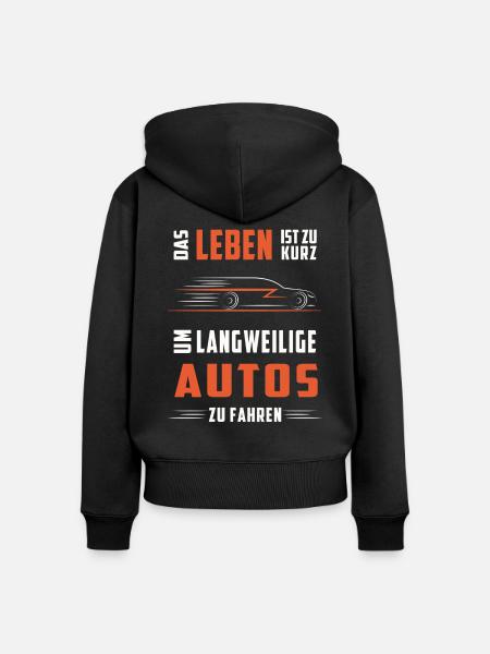 Keine langweiligen Autos - Frauen Premium Bio Zip Hoodie - Schwarz