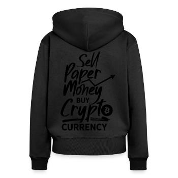 Cryptocurrency Crypto Crypto Trader Cryptocurrency - Women's Premium Organic Zip Hoodie - black - Back - Julia (174cm)