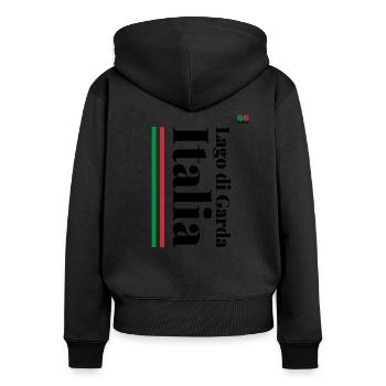 Italy - Lake Garda - Women's Premium Organic Zip Hoodie - black - Back - Julia (174cm)